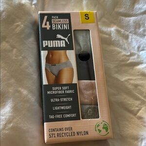 PUMA Women's Seamless Bikini Underwear 4-Pack - Gray